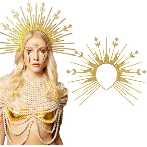Madonna Halo Tiara Headband | Virgin Mary, Stars, Moon, Halloween Custom - Picture 1 of 6